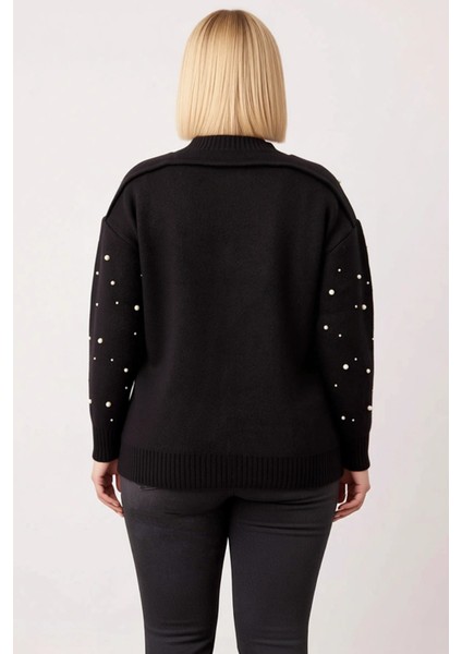 Kadın Incili Fermuarlı Triko Ceket Görünümlü Hırka Şık ve Rahat Günlük Kombinlerin Tamamlayıcısı indirimleri