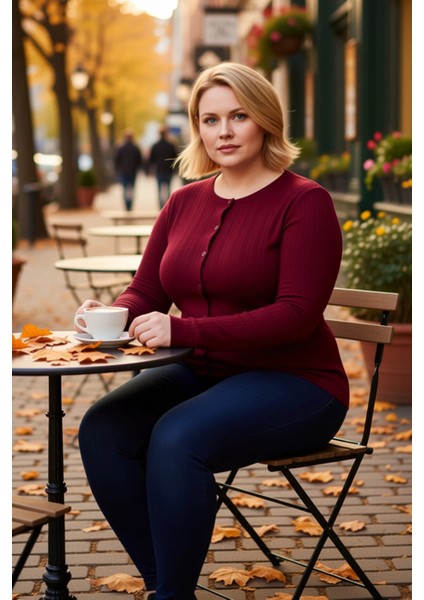 Kadın Fitilli Triko Düğmeli Hırka Yumuşak Dokulu Uzun Kollu Rahat Kesim Fonksiyonel Modern fiyatları