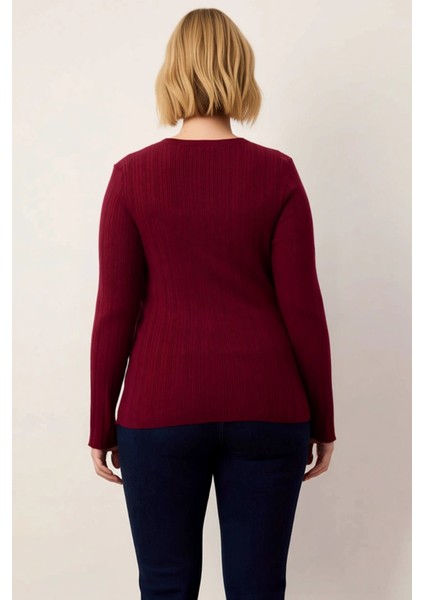 Kadın Fitilli Triko Düğmeli Hırka Yumuşak Dokulu Uzun Kollu Rahat Kesim Fonksiyonel Modern indirimleri