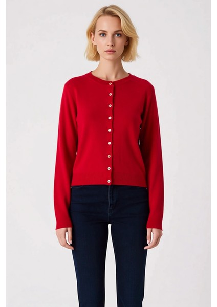 Kadın Giyim Koleksiyonu Düğme Detaylı Uzun Kollu Triko Hırka Günlük Tamamlayan Bir Parça Şık fırsatları