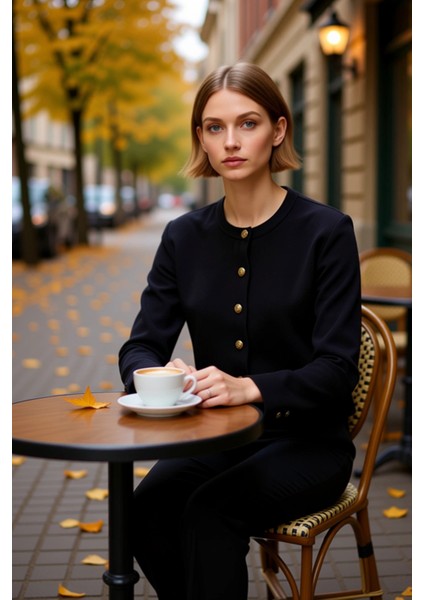 Kadın Crop Triko Hırka Düğme Detaylı Şık ve Rahat Günlük Kombinler Özel Iplik Dokuma Zarif fiyatları