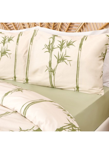 Soft Blad Çift Kişilik Nevresim Takımı - Ekru / Yeşil fiyatları