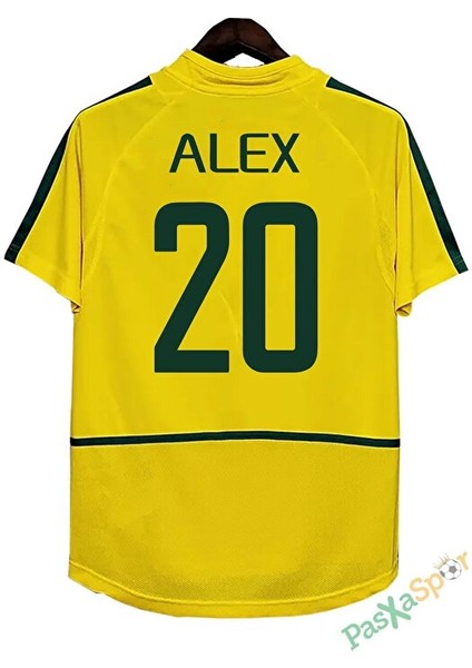 Nostalji Brezilya 2002 Dünya Kupası Finali Alex Iç Saha Retro Forması
