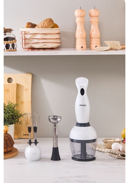 3'lü Beyaz Blender Seti, 1000W, Güçlü ve Şık Tasarım