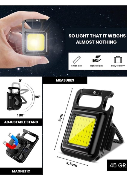Anahtarlıklı, Açacaklı,güçlü Mıknatıslı 3 Farklı LED Modlu Mini Boy Asılabilen Ledel Feneri fırsatları