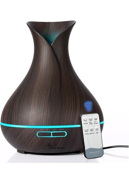 Ultrasonik Aroma Difüzörü 7 Renk LED Işıklı Aromatik Oda Kokusu Hava Nemlendirici 500 ml