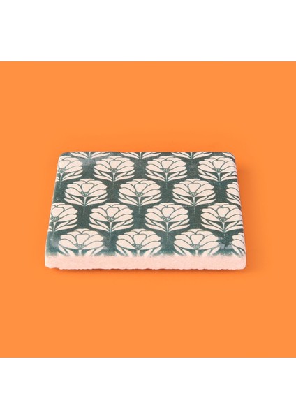Kitchen Beyaz Çiçekli Taş Bardak Altlığı - Renkli - 10X10 cm modelleri