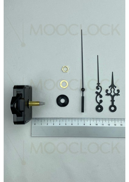 Sessiz Duvar Saati Mekanizması, 22 mm Şaft, Akrep-Yelkovan-Saniye, Siyah Renk fiyatları