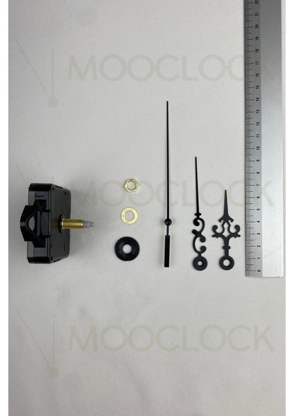 Sessiz Duvar Saati Mekanizması, 22 mm Şaft, Akrep-Yelkovan-Saniye, Siyah Renk modelleri