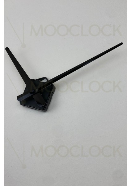 Sessiz Duvar Saati Mekanizması, 14 mm Şaft, Uzun Akrep, Set, Askılı, Siyah Renk