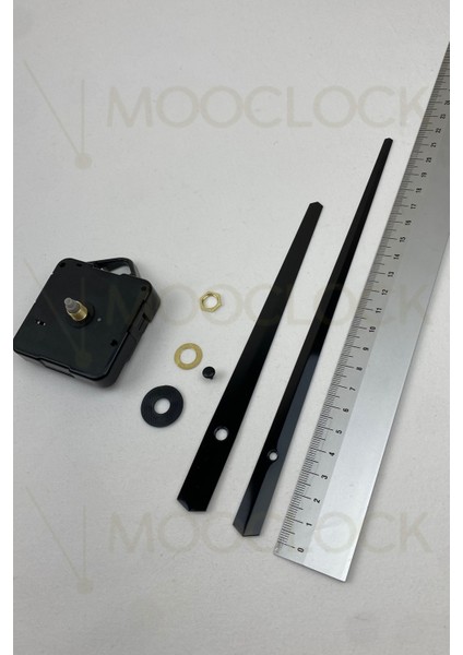 Sessiz Duvar Saati Mekanizması, 14 mm Şaft, Uzun Akrep, Set, Askılı, Siyah Renk fiyatları