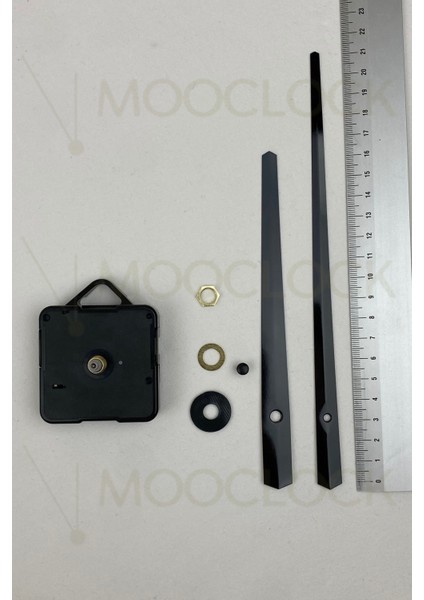 Sessiz Duvar Saati Mekanizması, 14 mm Şaft, Uzun Akrep, Set, Askılı, Siyah Renk fırsatları