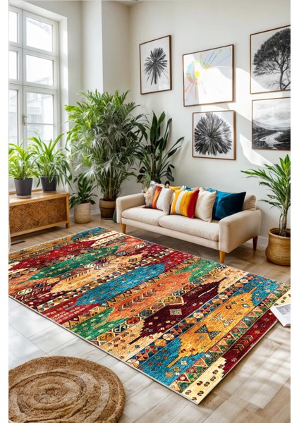 Çok Renkli Kaymaz Taban Kalın Dokulu Halı, Yolluk ve Mutfak Için Şık Tasarım fırsatları