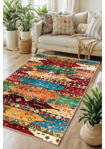 Çok Renkli Kaymaz Taban Kalın Dokulu Halı, Yolluk ve Mutfak Için Şık Tasarım indirimleri