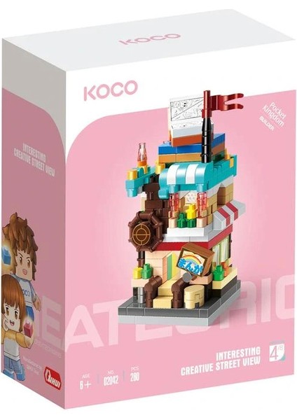 Sunman Koco NO.02042 Ilginç Yaratıcı Sokak Görünümü/çizgi Roman Mağazası 4 - LEGO Yapım Seti 280 Parça 6+