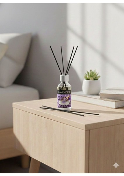 Şık Tasarımlı Uzun Süre Kalıcı Çubuklu Lavanta Oda Kokusu – Evinize Ferahlık ve Şıklık Katın”