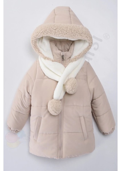 Kapüşonlu Cepli Içi Peluş Kürklü Fermuarlı Kapitone Kar Şişme Kışlık Erkek Bebek Mont Çocuk Kaban