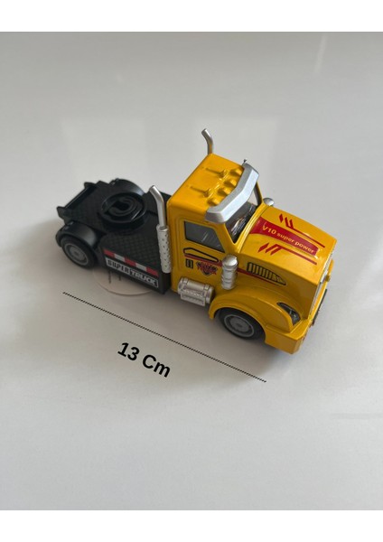 Metal Çek Bırak Tır Kafası Araba 13X5 cm Sarı fiyatları