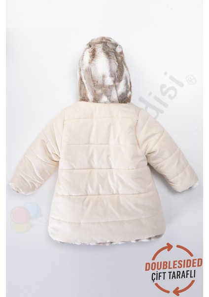 Çift Taraflı Içi Kürklü Peluş Şişme Fermuarlı Kalın Kar Kapüşonlu Kışlık Kız Bebek Mont Çocuk Kaban modelleri