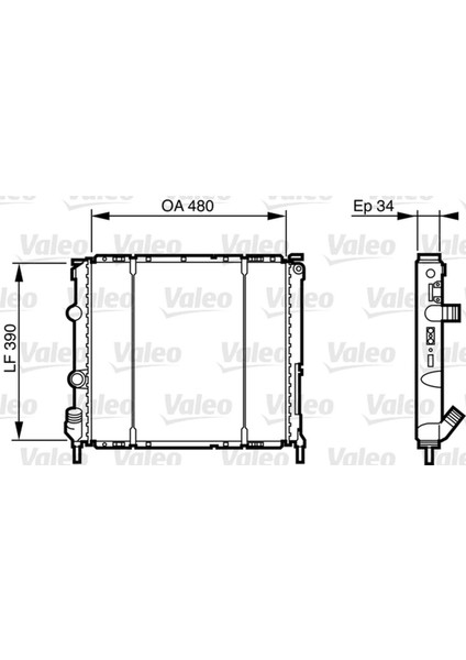 Xmpdby Radyatör Clio Ii 98 Kng 98-03 Ac Mek 480X390X34