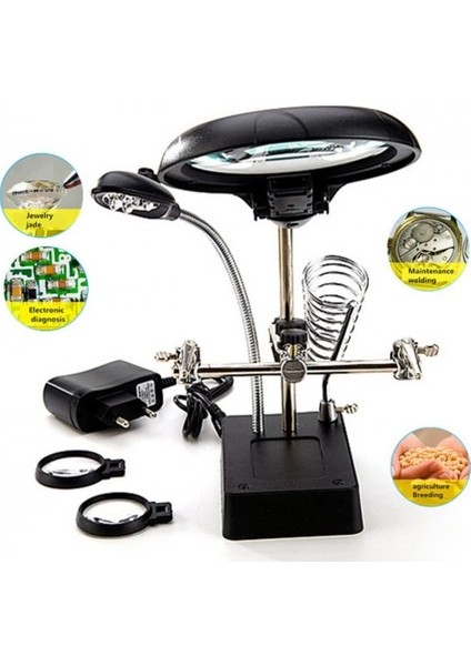 Masa Üstü Mandallı ,2.5X90MM, 7.5X34MM Mercekli ,adaptörlu Işıklı Büyüteç modelleri