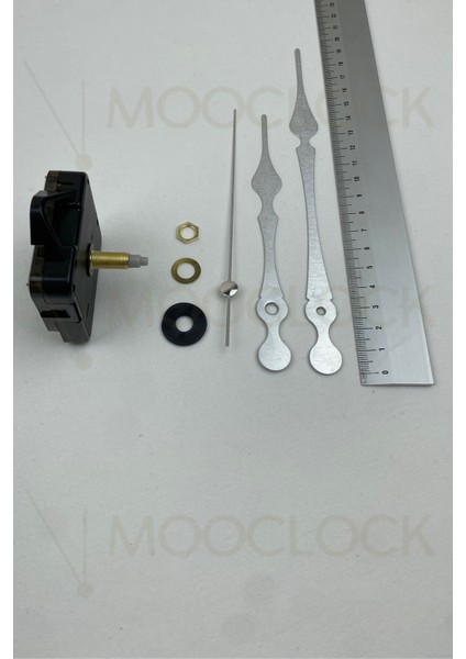 Sessiz Duvar Saati Mekanizması, 22 mm Şaft, Akrep, Yelkovan, Saniye, Metal modelleri