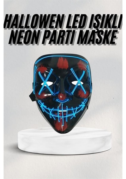 LED Işıklı Neon Maske Cadılar Bayramı Maskesi Korkunç Korku Maskesi fiyatları