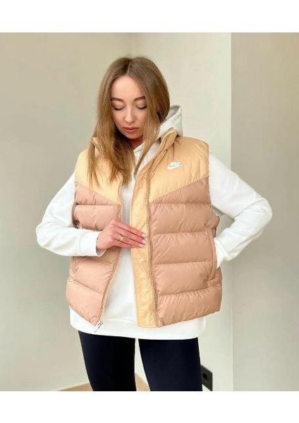 Sportswear Therma Fit Kadın Krem Günlük Yelek