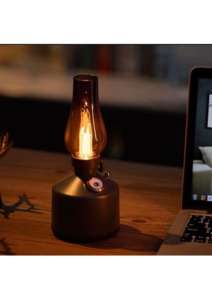 Vintage Alev Efektli Gece Lambalı Hava Nemlendirici – Ayarlanabilir Işık ve Buhar Gücü modelleri