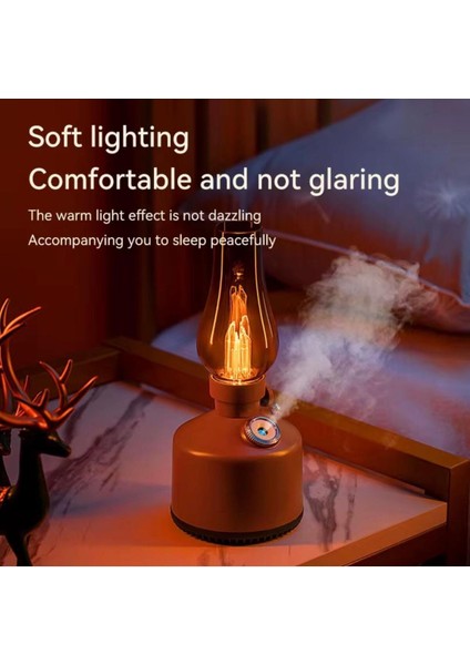 Vintage Alev Efektli Gece Lambalı Hava Nemlendirici – Ayarlanabilir Işık ve Buhar Gücü fırsatları