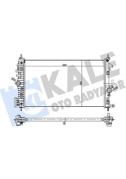 355645 Su Radyatörü Brazıng Opel Insıgnıa A 09>17 Otomatik 1.6 Cdtı - 2.0 Cdtı B16DTH-DTJ-B20DTH 95530545-39086761-13437347-1300374