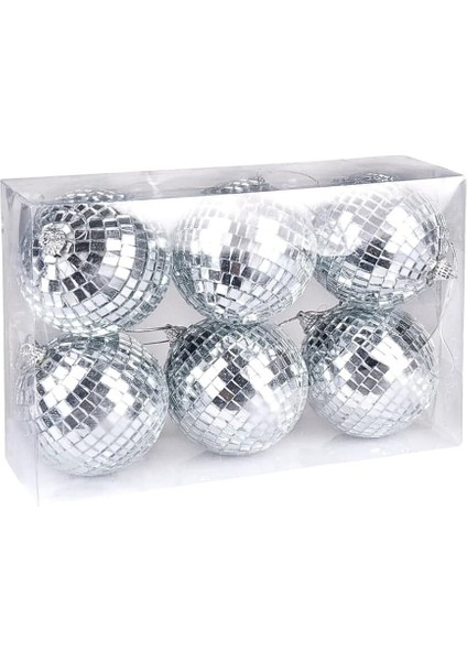 Yılbaşı Topları Aynalı Disko Topu Çam Ağacı Süsleri Gümüş 4 cm 6'lı fırsatları