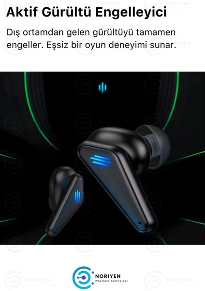 K55 Tws Pro Oyuncu Kulaklığı 3D Stereo Ses Extra Bass Işıklı Mikrofonlu Bluetooth Kablosuz Kulaklık