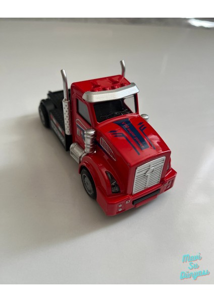 Metal Çek Bırak Tır Kafası Araba 13X5 cm Kırmızı