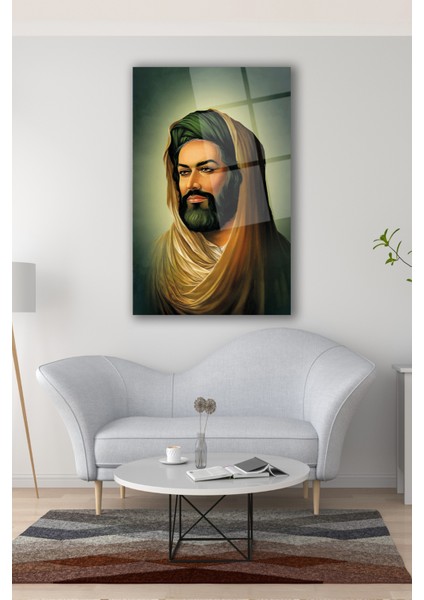 Hz. Ali Cam Tablo Dini Islami Ev Ofis Salon Dekorasyonu Büyük Tablo Dekor