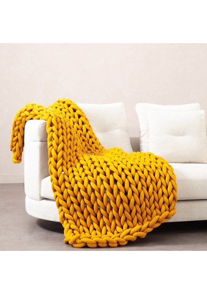 Abella Koltuk Şalı Hardal 120X180