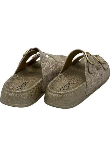 Kadın Ortopedik Taban Altın Desenli Rahat Günlük Kullanım ve Plaj Terliği indirimleri