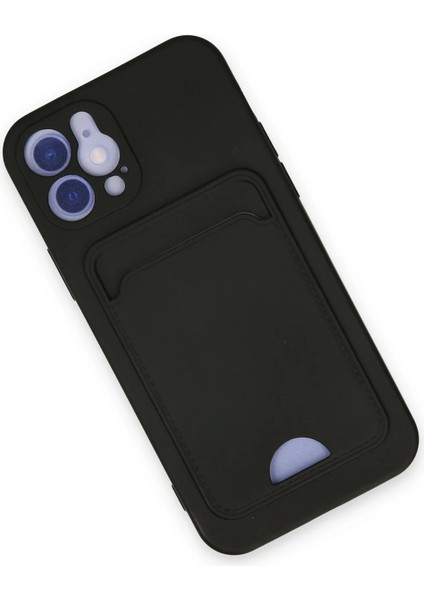 iPhone 12 Kılıf Kelvin Kartvizitli Silikon - Siyah modelleri