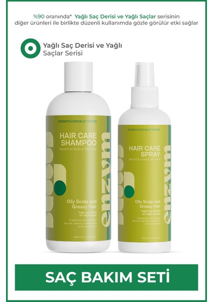 Yağlı Saç Derisi ve Yağlı Saçlara Özel Yağlanma Karşıtı Saç Bakım Seti (Şampuan+Sprey)
