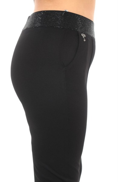 Büyük Beden Mom Yüksek Bel Dar Paça Taş Detaylı Örme Kadın Pantolon fiyatları