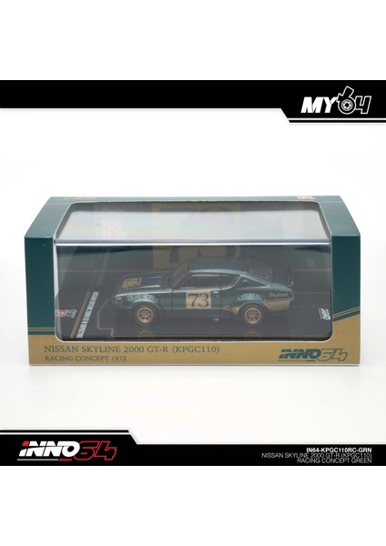 Inno 1/64 Nissan Skyline 2000 Gt-R (KPGC110) Racing Concept Green