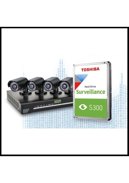 Toshıba S300, HDWT840UZSVA, 3.5", 4tb, 256MB 5400 Rpm, 7/24 Güvenlik HDD modelleri