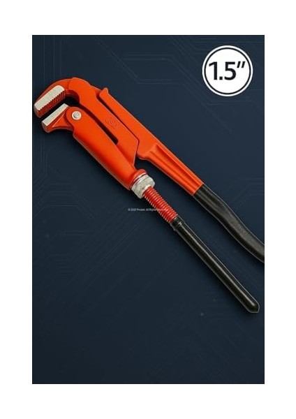 Maşalı Boru Anahtarı, Ayarlı, Krom Vanadyum Gövde, Indüksiyonda Sertleştirilmiş Dişler, Ergonomik Izole Sap, Elektrostatik Dayanıklı Boya, Profesyonel Tesisat Sökme ve Sıkma (1,5") modelleri