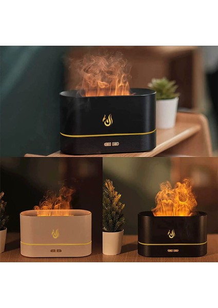 Alev Efektli Ultrasonik Hava Nemlendirici – Sessiz, Otomatik Kapanma, LED Işıklı Aroma Difüzör fırsatları