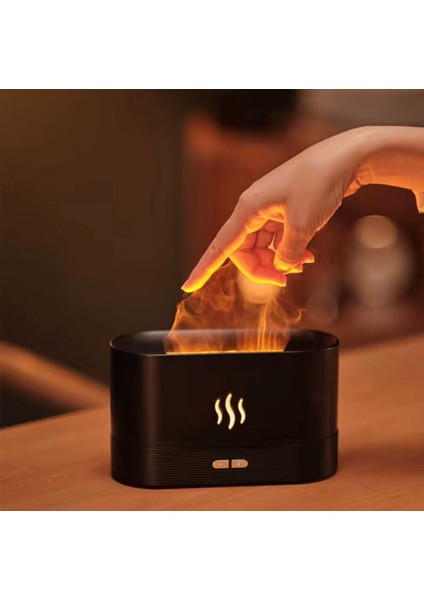 Alev Efektli Ultrasonik Hava Nemlendirici – Sessiz, Otomatik Kapanma, LED Işıklı Aroma Difüzör