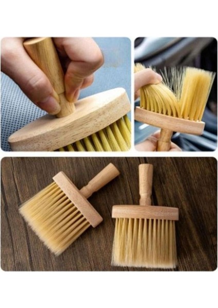 Araba Için Ahşap Saplı Yumuşak Kıl Fırça Detaylı Toz Alma Temizleme Fırçası