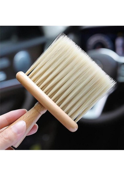 Araba Için Ahşap Saplı Yumuşak Kıl Fırça Detaylı Toz Alma Temizleme Fırçası