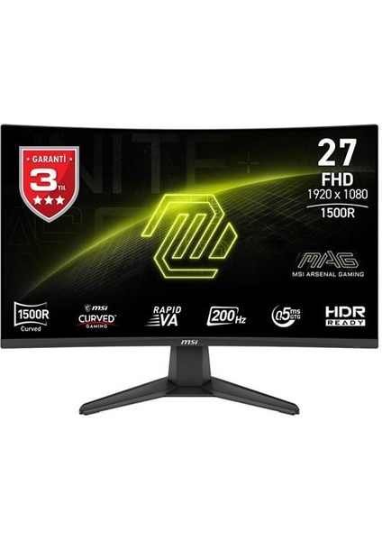 Msı 27" Rapıd Va Mag 276CF E20 0.5ms 200HZ Hdmı-Dp Kavıslı Gamıng Monitör