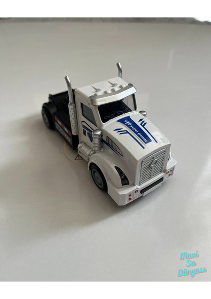 Metal Çek Bırak Tır Kafası Araba 13X5 cm Beyaz