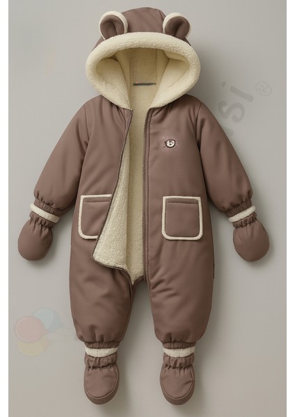 Yeni Içi Peluş Patikli Eldivenli Kapüşonlu Kar Kışlık Çocuk Erkek Bebek Astronot Tulum Kozmonot Mont fiyatları